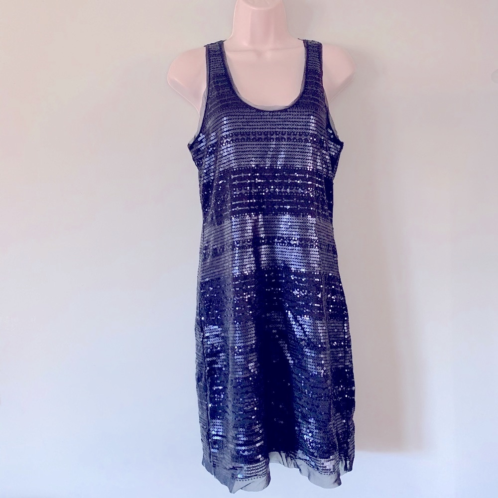 🦋3/$20 NWOT Max Studio Sequined Tank Mini Dress Blue